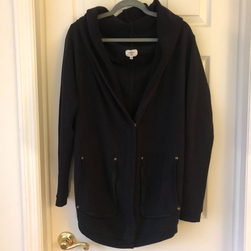 Aritzia Hood Sweater Cardigan Jacket black- small